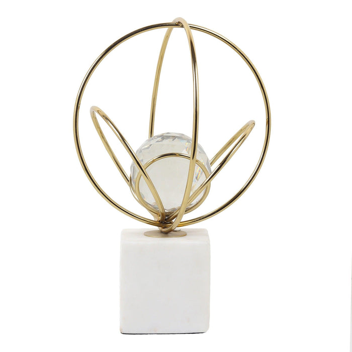 Elysian Rings Crystal Ball Sculpture