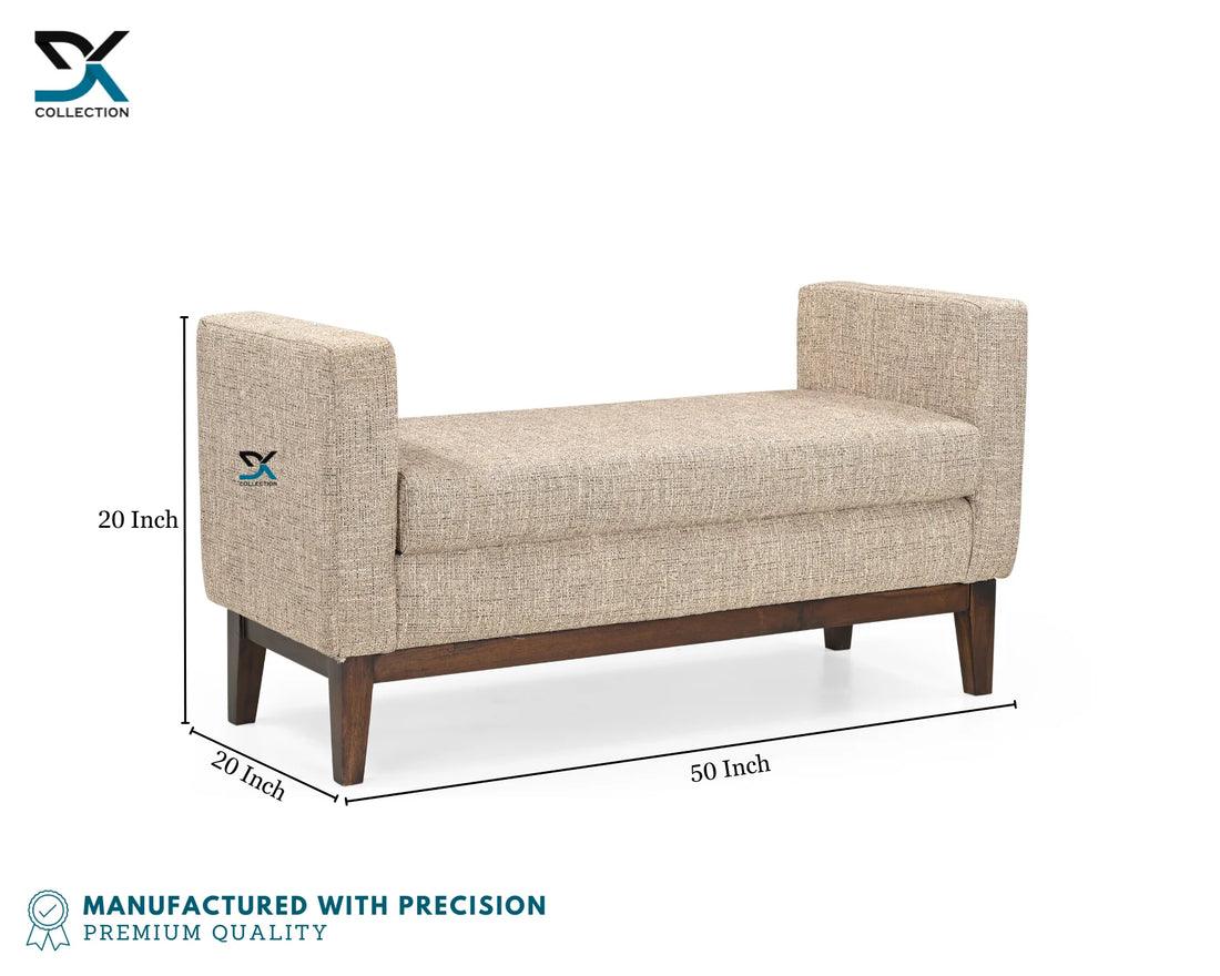 Stellar Ottoman Sofa | Teak Wood 1-Seater Sofa