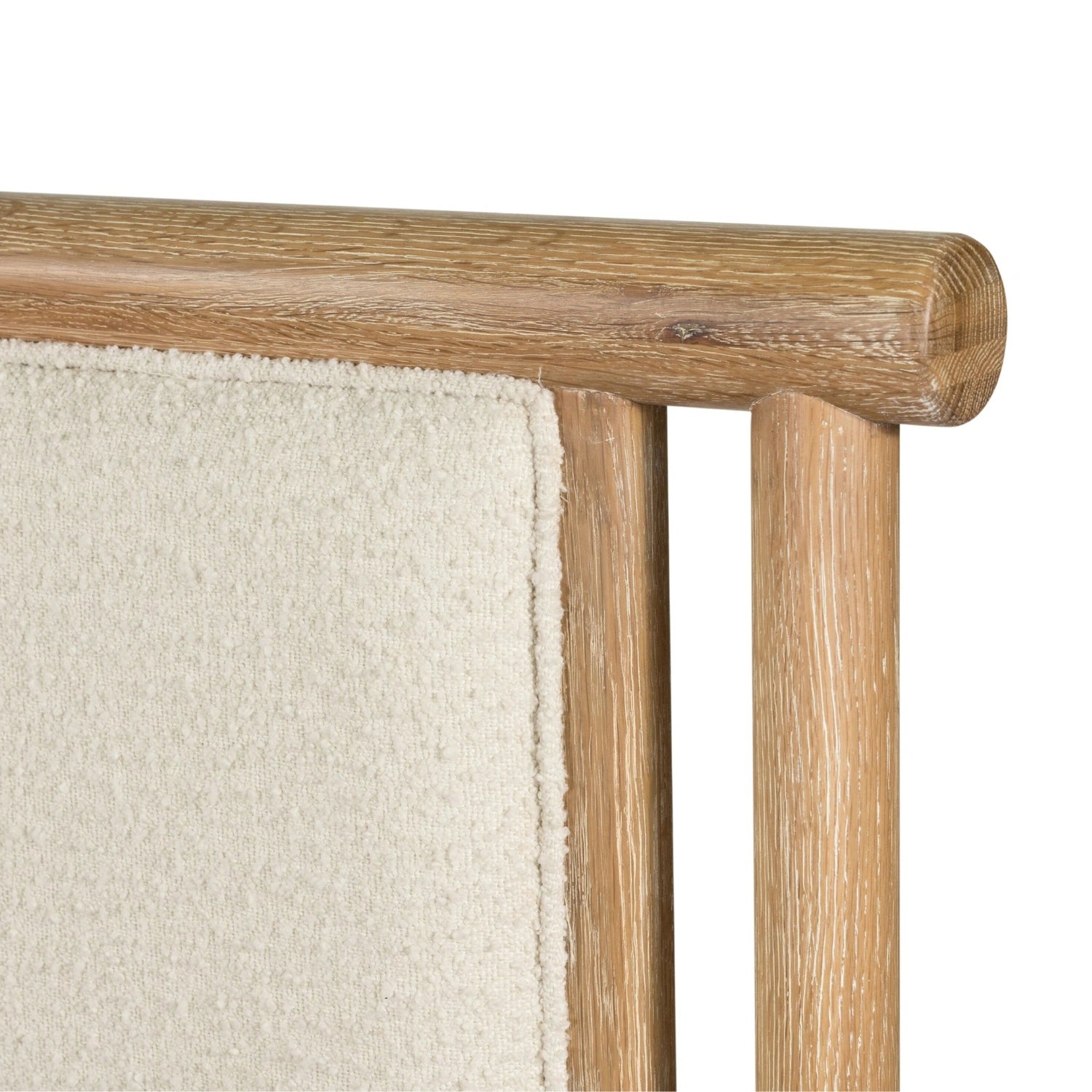 Edgar Solid Teak Wood And Fabric Upholstery King Size Bed