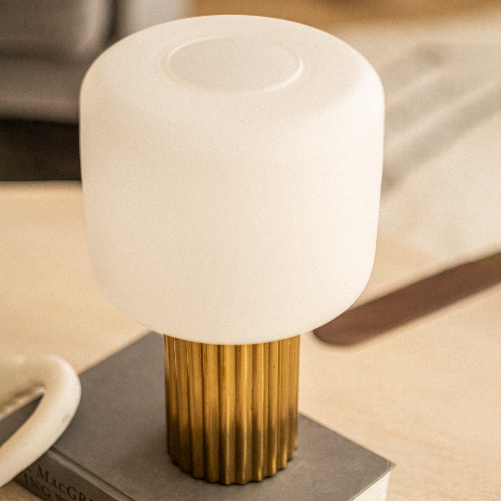 Gilded Table Lamp | Glass and Mild steel