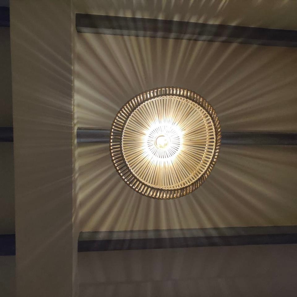 TOKRA Handwoven Rattan Pendant Lamp | Bamboo Style Ceiling Light for Living & Dining Spaces