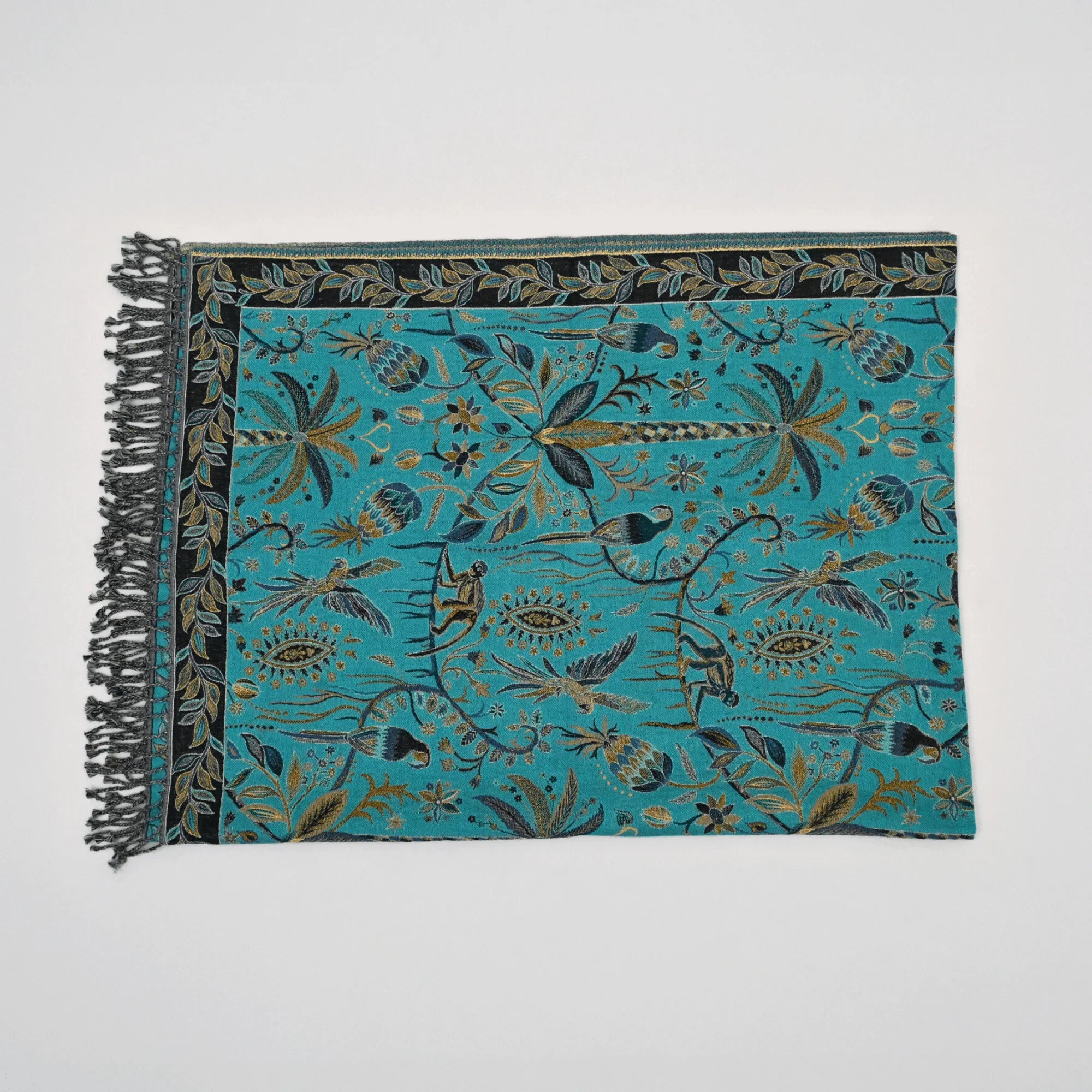 Songs of Nature Pure Cotton & Woollen Throw Blanket | Luxury Living Room & Bedroom Decor