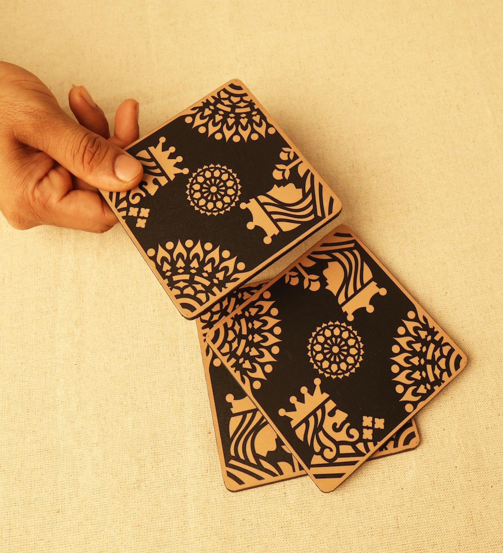 Gold King Queen Coaster (Set of 6)