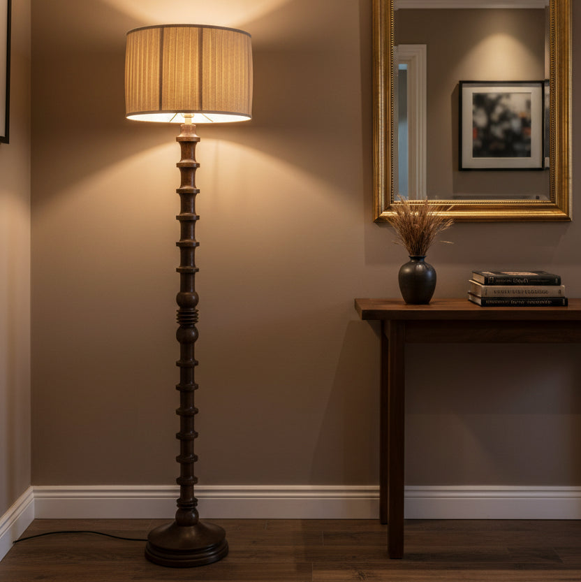 Handturned Mango Floor Lamp