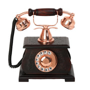 Retro Brass and Wood Ornamental Telephone - Royal Model - Copper Finish