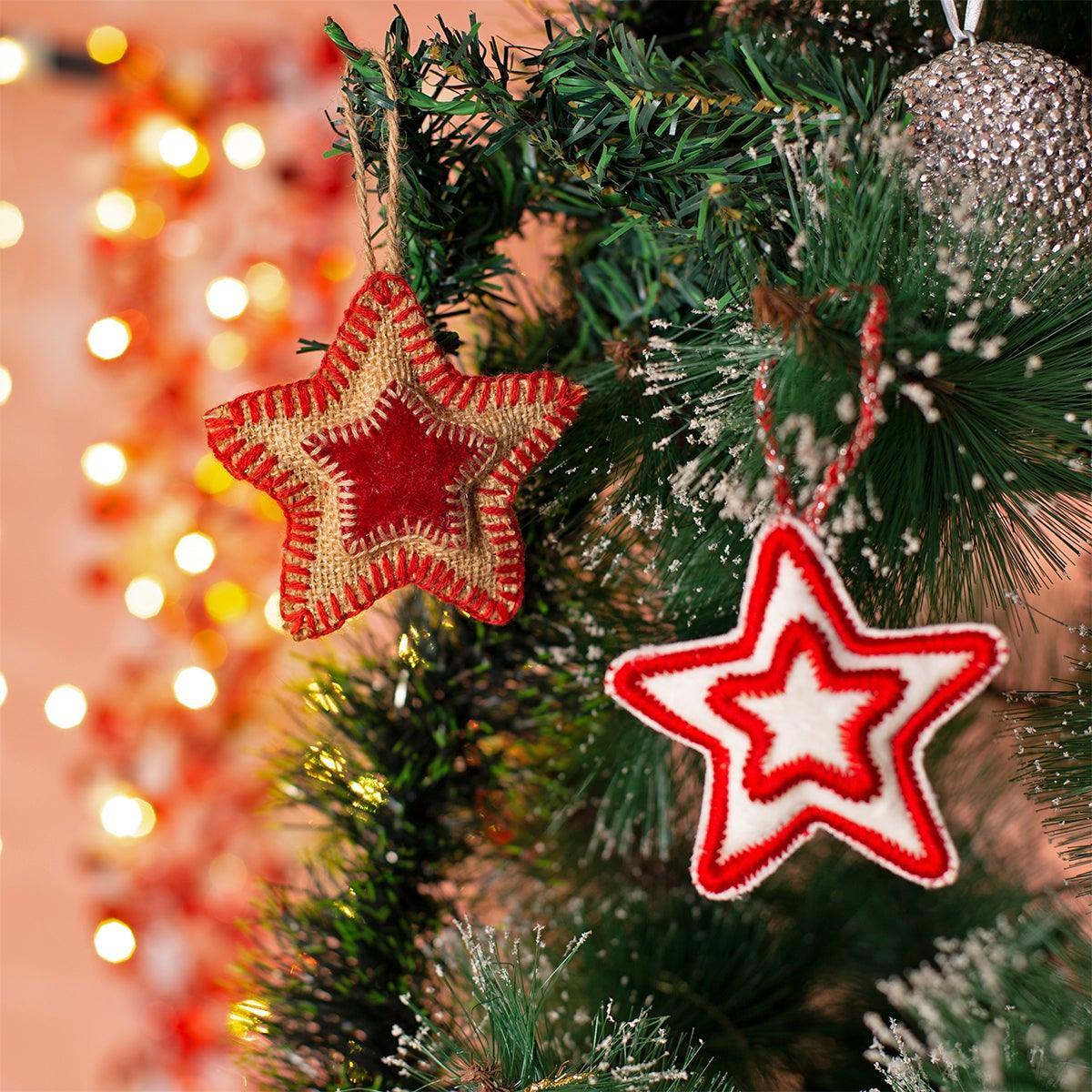 X-Mas Star Hangings Set of 2 | Christmas Holiday Decorations