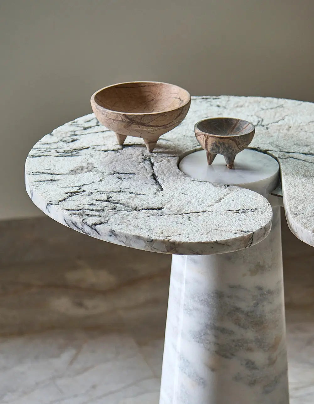 Orbit - White Marble & Alaska White | Side Table