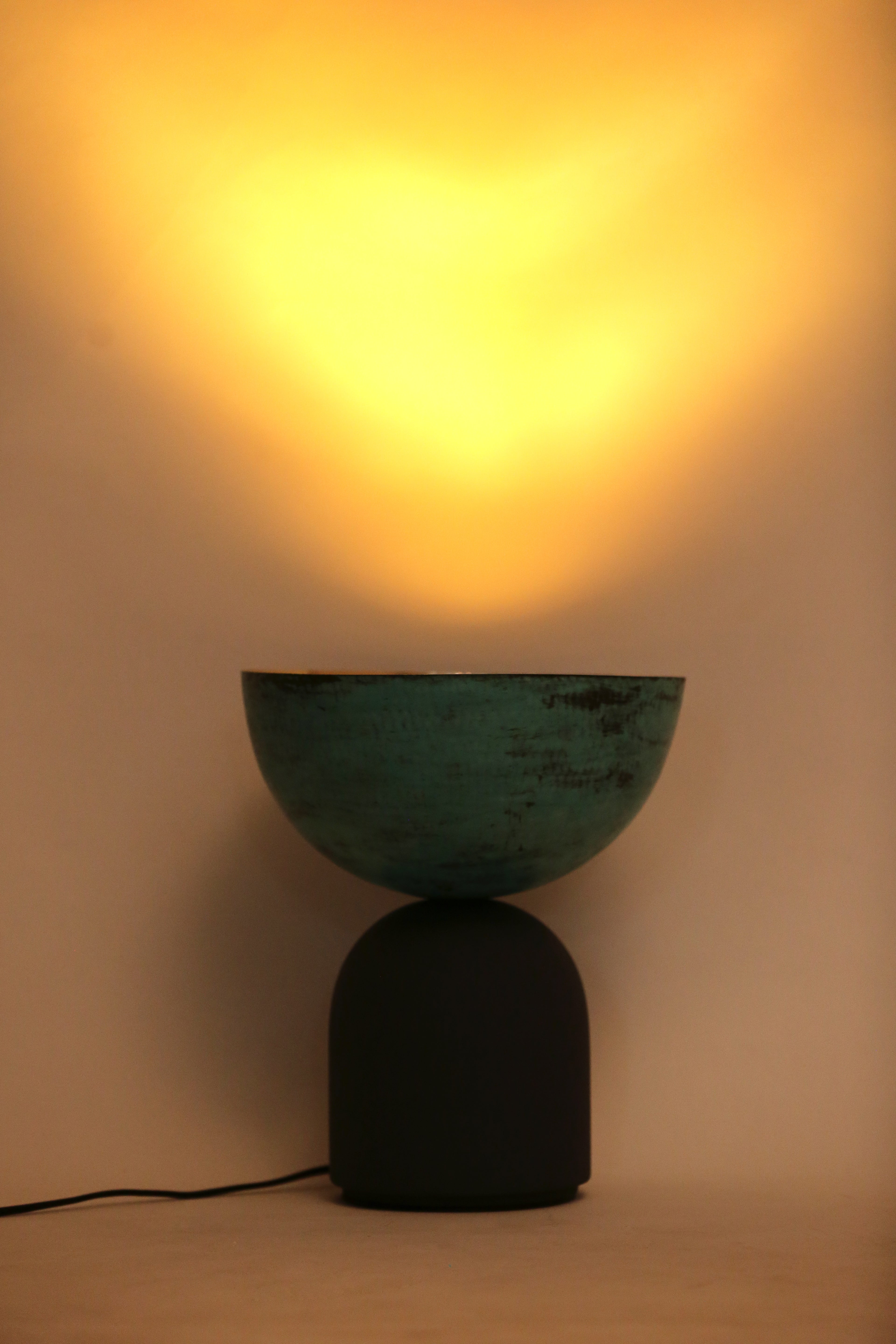 Goblet Uplighter | Brass And Wood