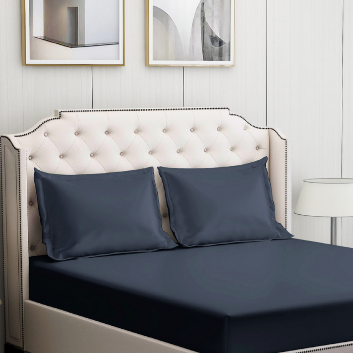 Estate Blue Cotton Bedding Set with 2 Pillow Covers | King Size