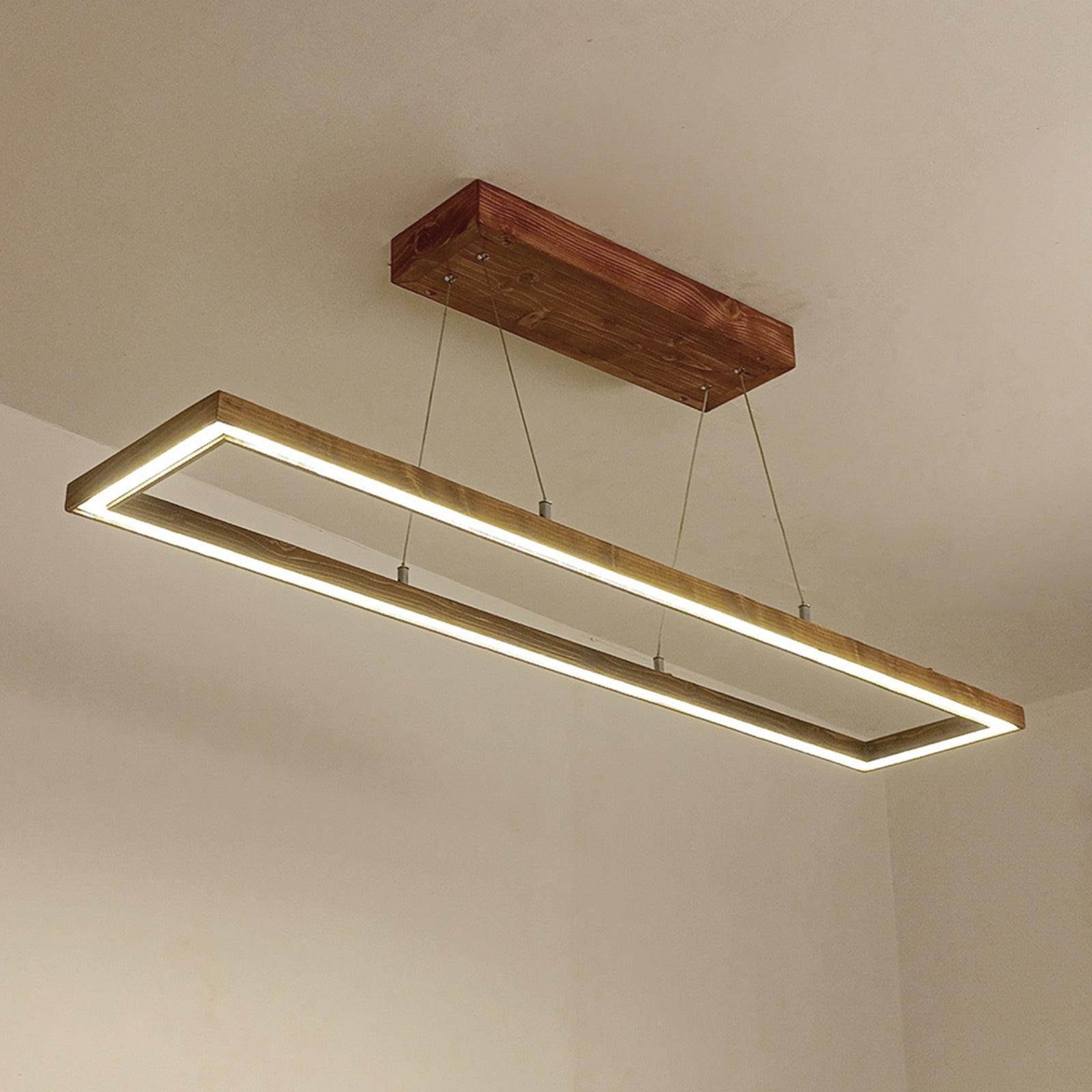 Even 48 Brown Wooden Led Hanging Lamp