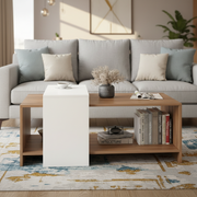 Coffee Table for Living Room with Storage Shelf - Blueten