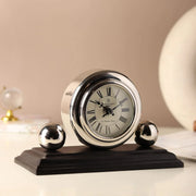 Orbit  Designer Table Clock | Sculptural Vintage-Inspired Desk Clock in Gold & Silver