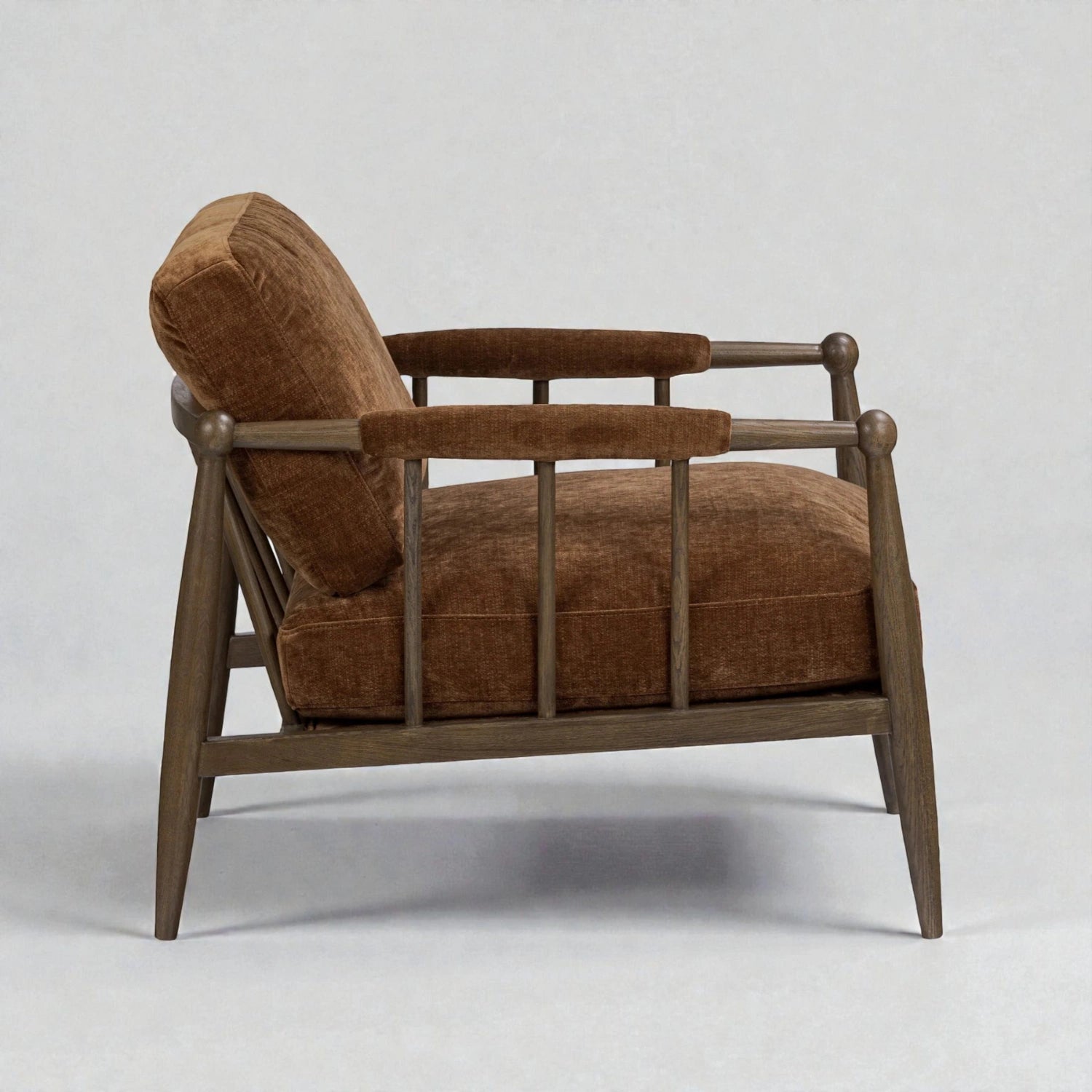 Wonder Solid Teak Wood Chair | Fabric Upholstery Arm Chair