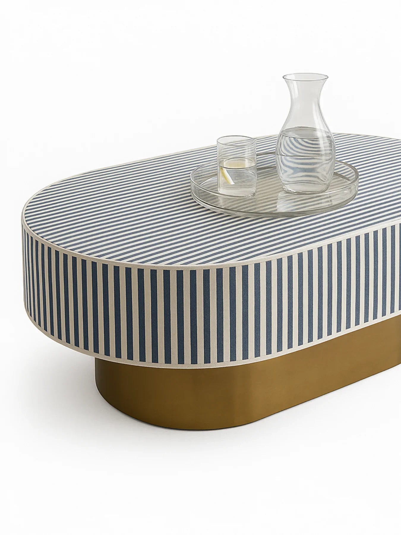 Inlay Jordan Oval Shape Coffee Table - Waterfall