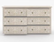 Magna Carved Wooden Chest Of Drawer / Dresser |  Mango Wood