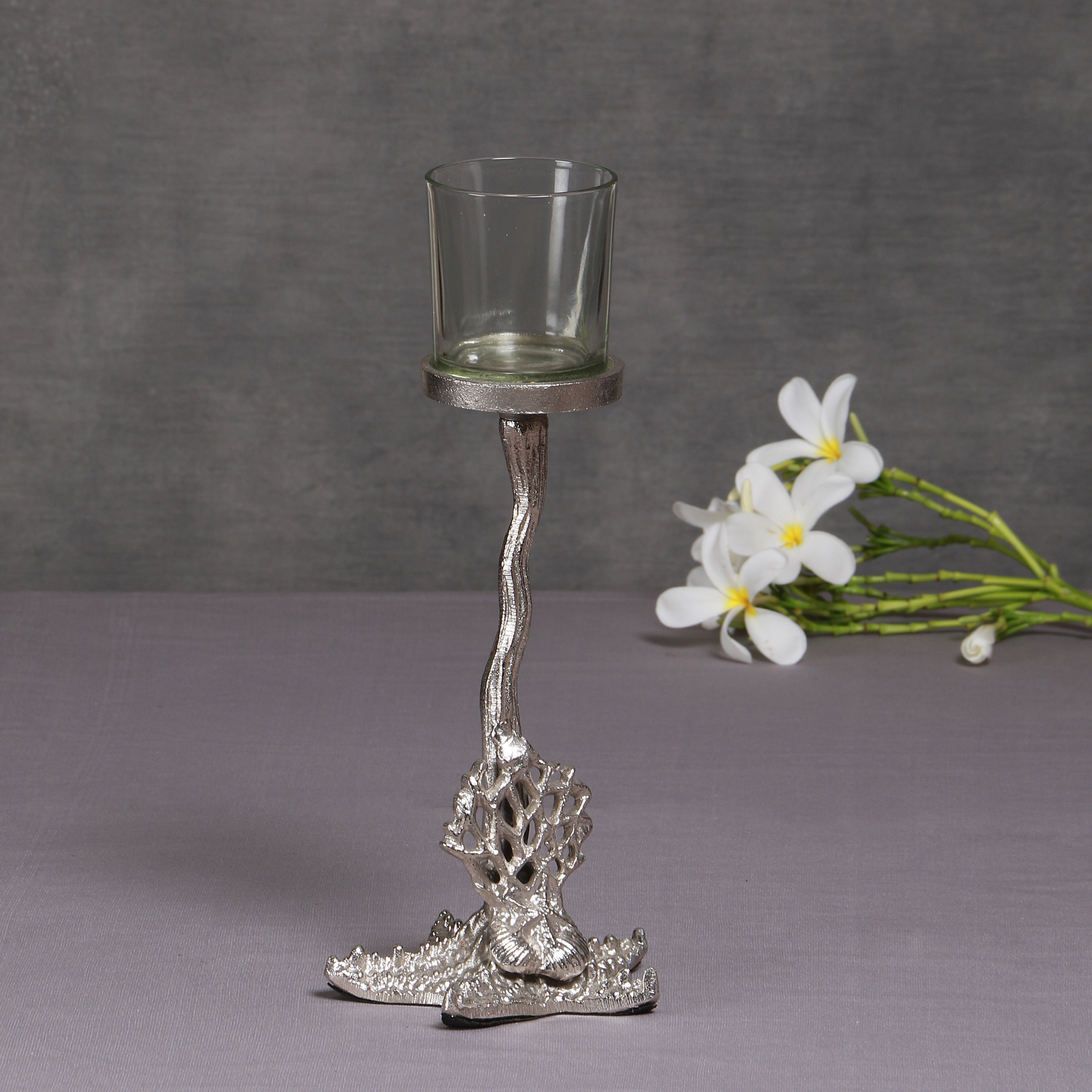 Silver Starfish Nautical Candle Holder