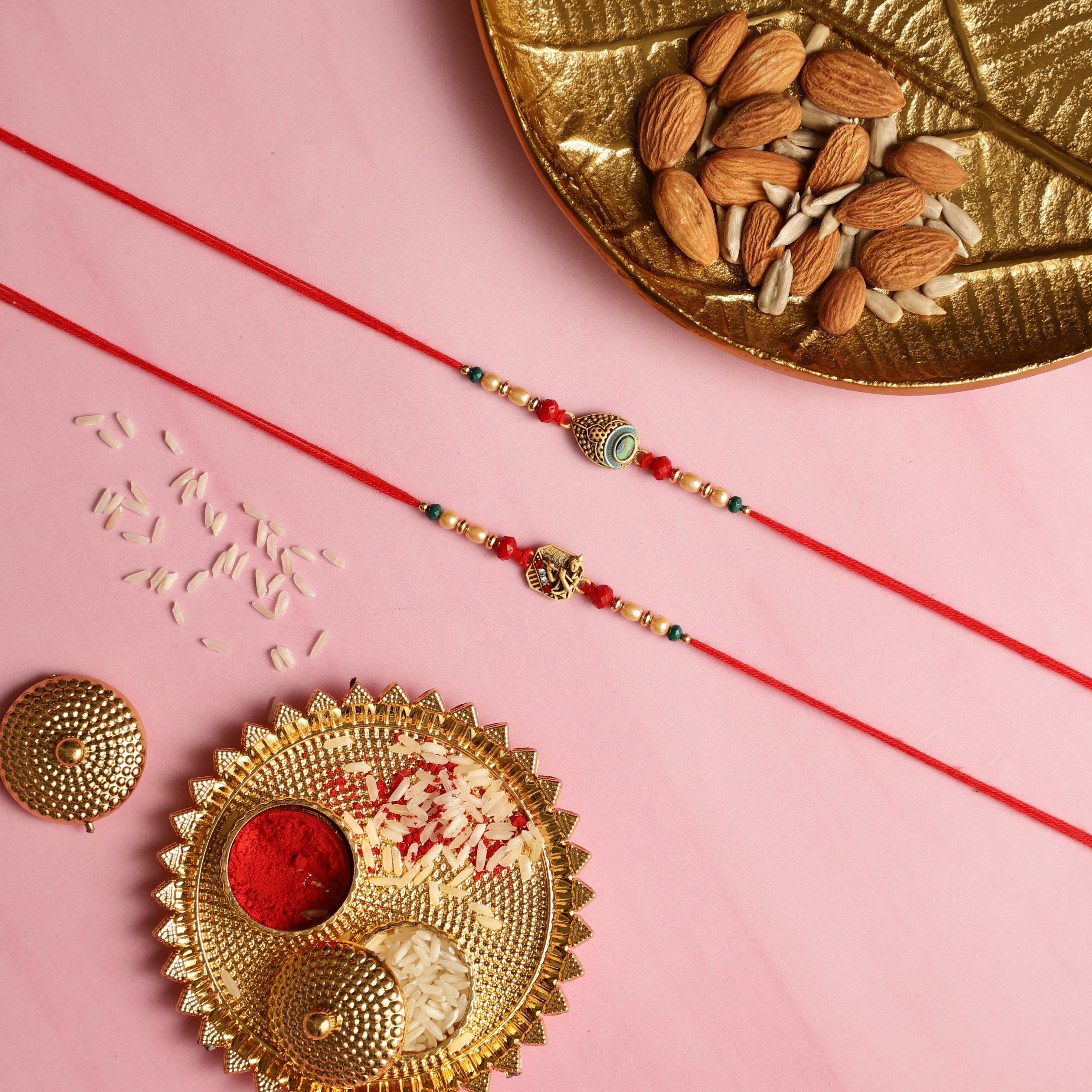 Spiritual Radha Krishna Idol Rakhi Hamper