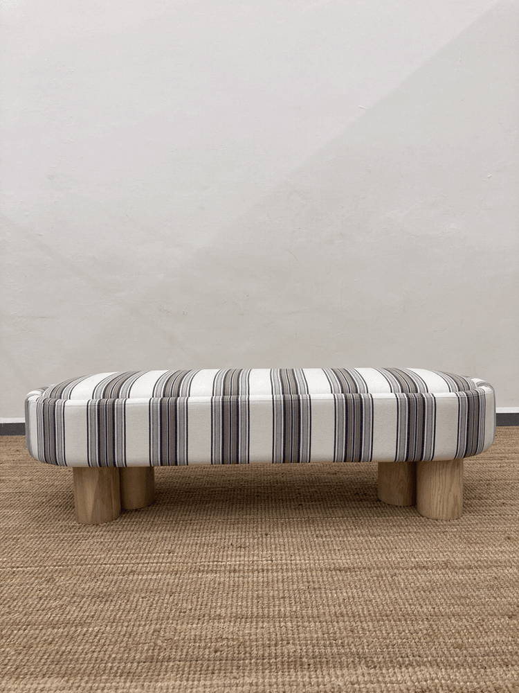 Pillar Bench | Fabric Upholstery, Solid Ash Wood