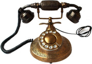 Vintage Finery Golden Antique Rotary Dial Telephone Authentic Brass Finish