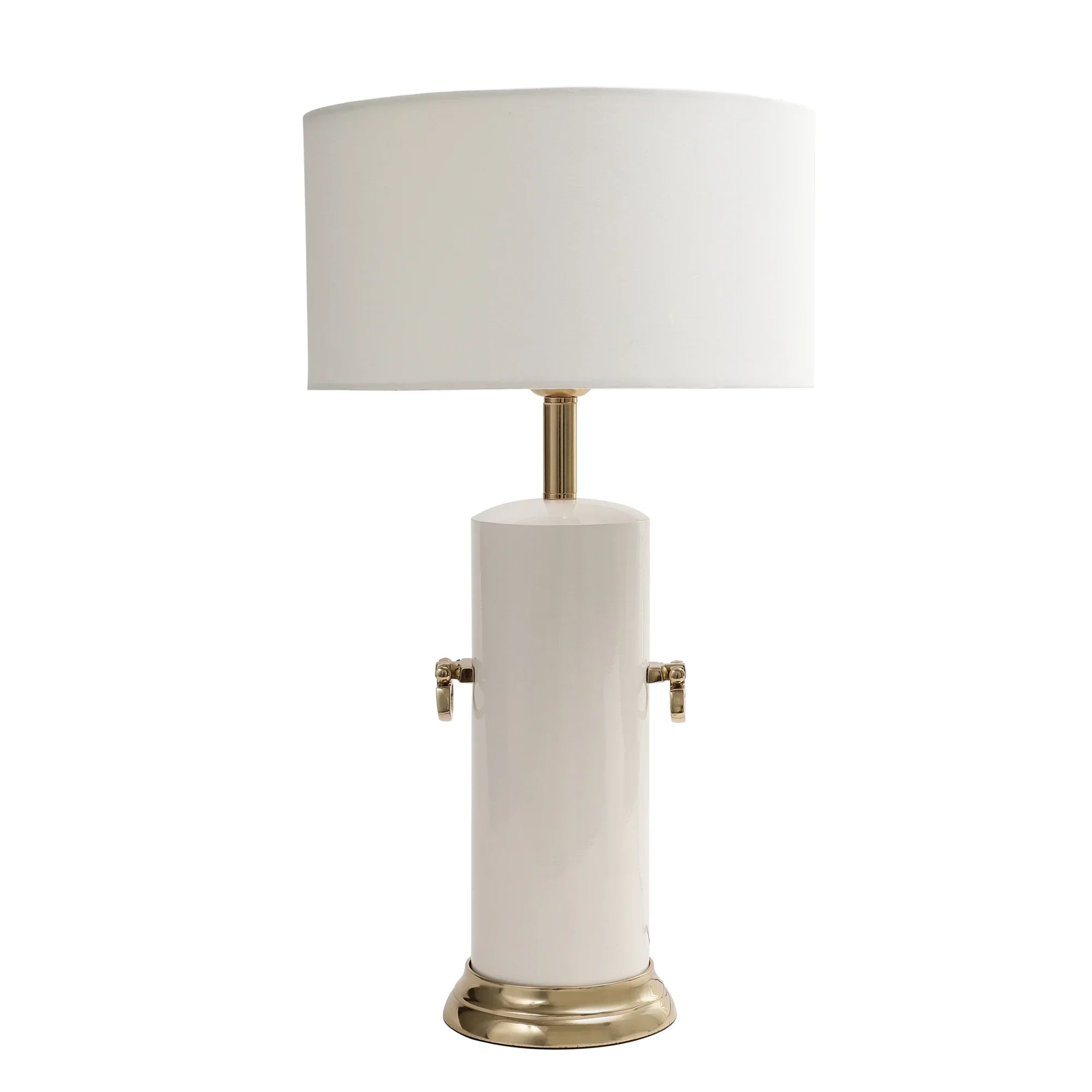 Zenith Handle Table Lamp – Modern White Designer Table Lamp for Bedroom & Living Room