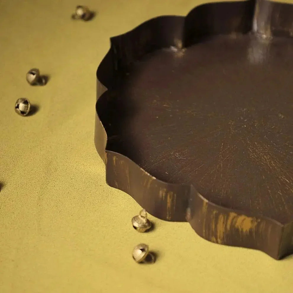 Lotus Urli Set of 2 – Decorative Metal Urli Bowls in Antique Brown for Home Décor, Pooja Room & Festive Decoration