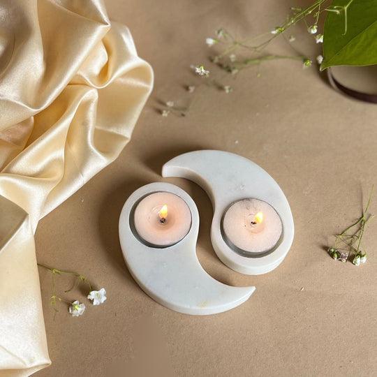 Design Marble Tea Light Holder Set of 2 | Candle Holder Stand