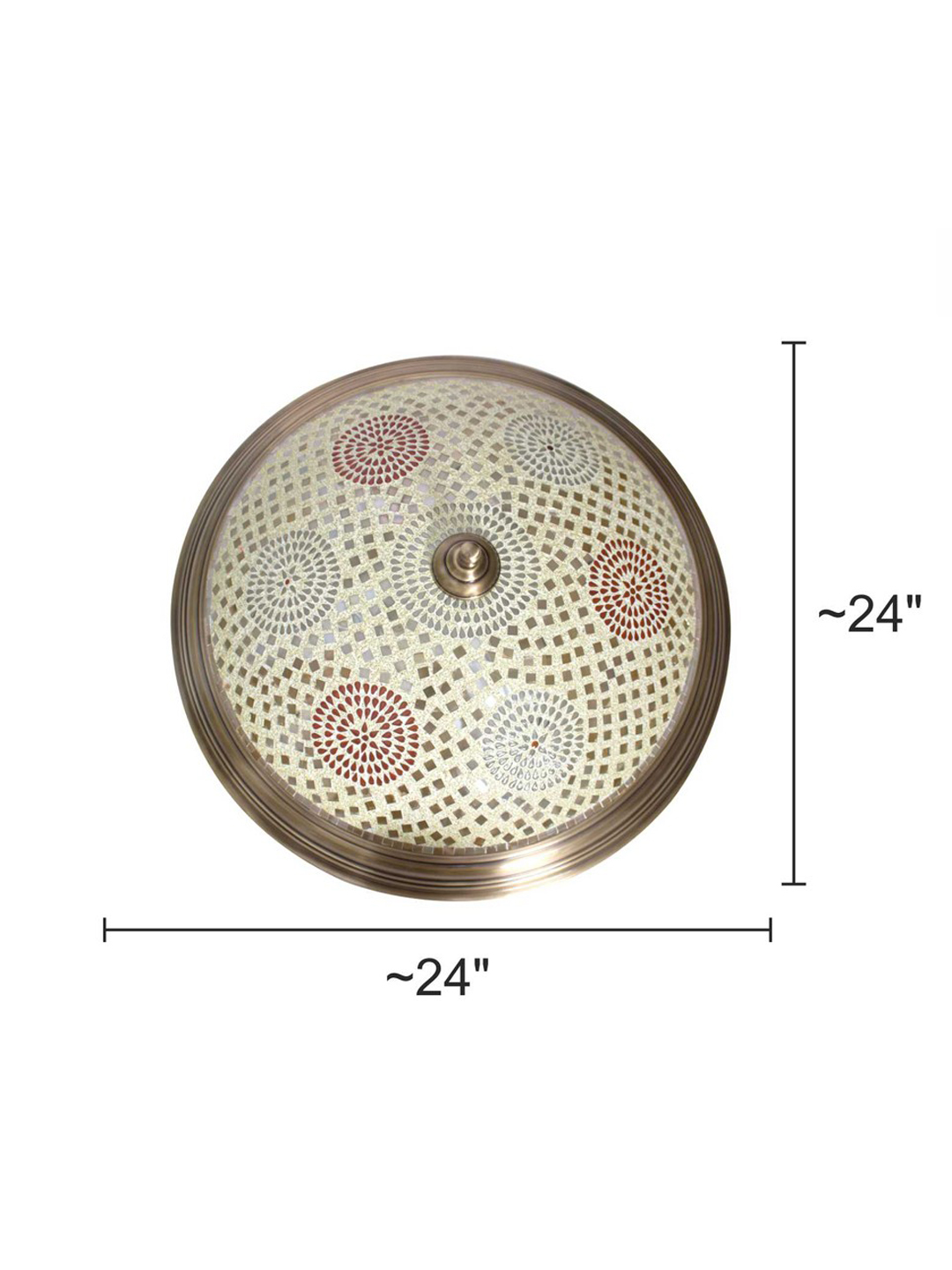 Dish Tilak Antique Brass 5 Light Flush
  Mount Ceiling Light