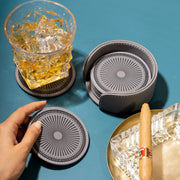 Sepia Homes | Aura Leather Coaster Set – Stylish Surface Protection