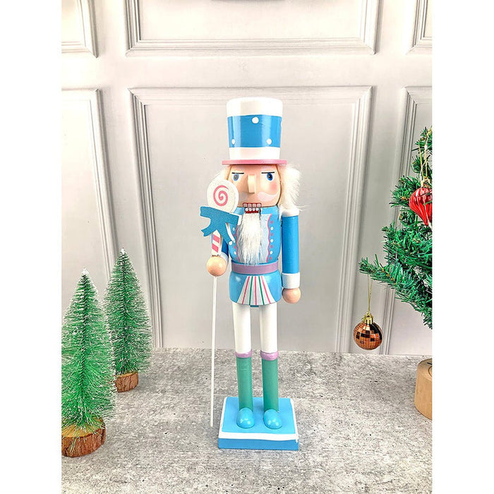 15 Inch Wooden Pastel Balloon Nutcracker Self-Standing Table Decor