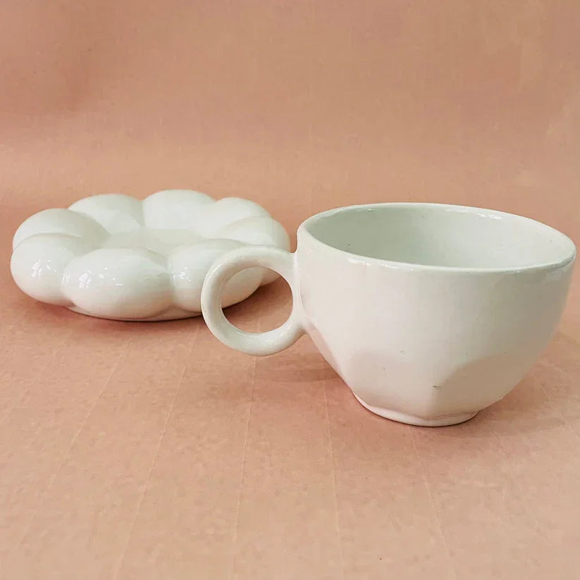 The Blossom Tea Cup & Saucer- White
