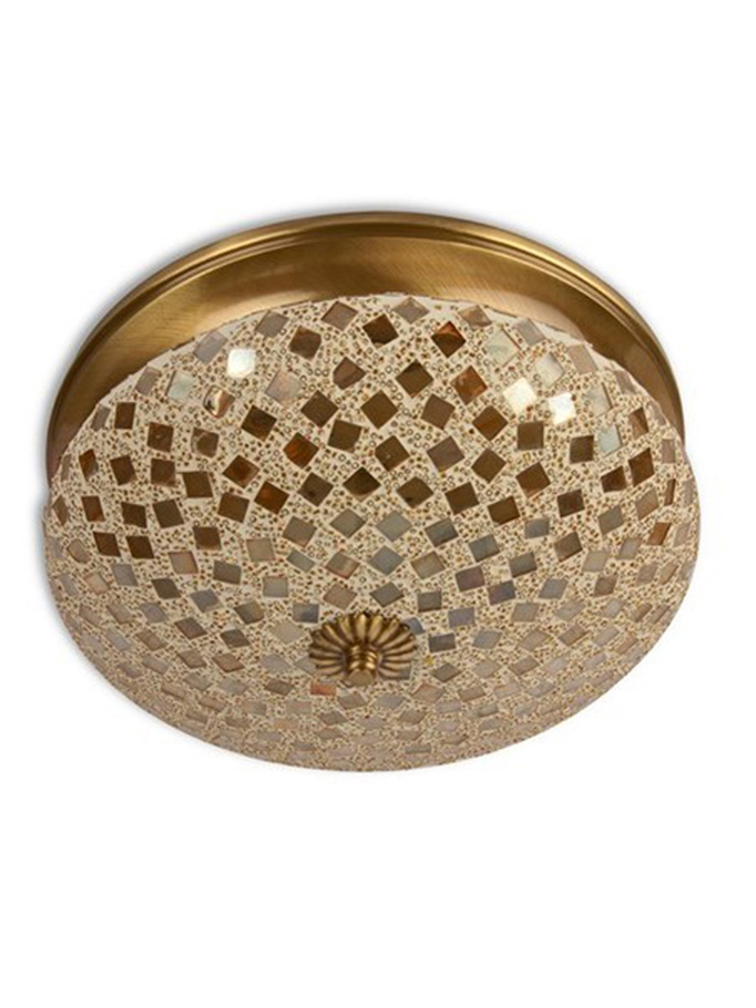 Golden Mosaic Brass Ceiling Light - Large