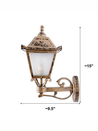 Vintage Antique Golden Outdoor Wall Light