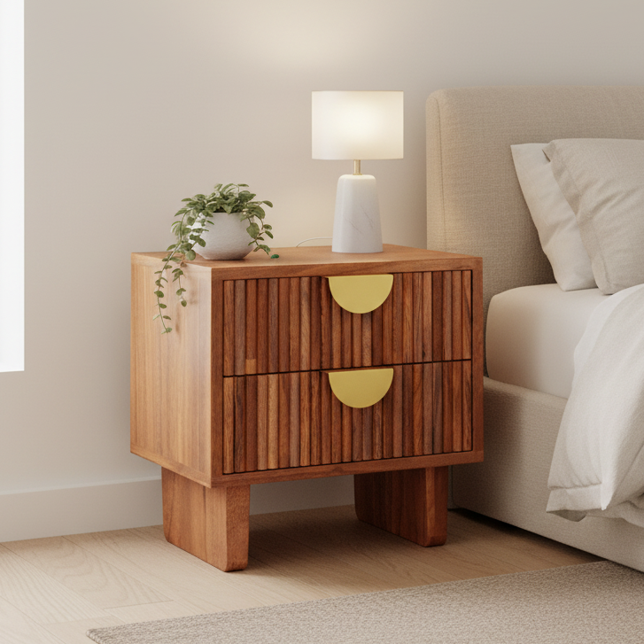 Ringo Wooden Bedside Table with Drawer | Night Stand & End Table Organiser