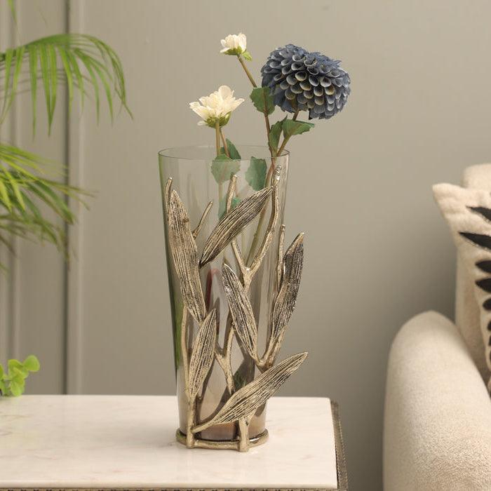 Glass Vase | Designer Home Decor Vases | Flower Vase for Living Room -1Pc