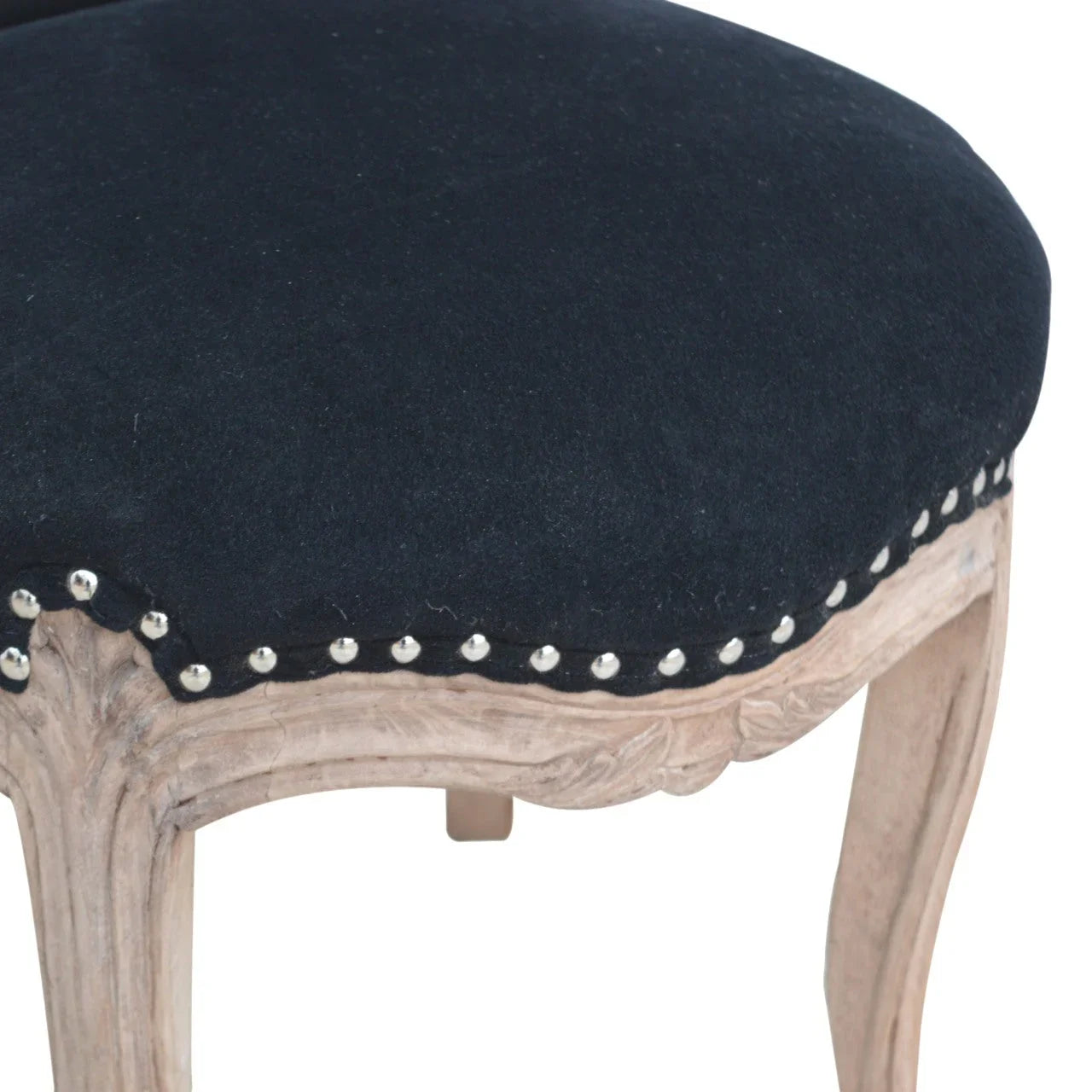 Copy of Velvet Accent Chair | Mango Wood Chair with Studded Design | Accent Chair for Living Room