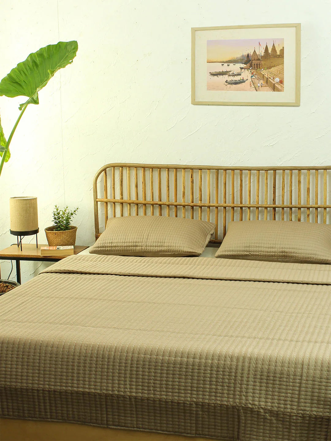 Periyar Bedcovers Sets In Beige Colour