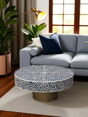 Inlay Blue Round Coffee Table