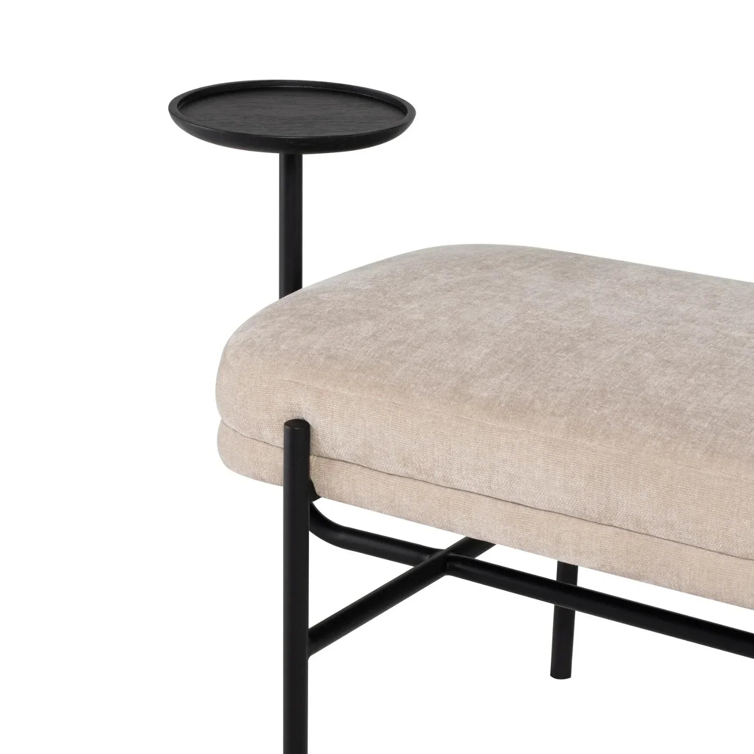 Arveth Metal Finish With Fabric Upholstery Bench
