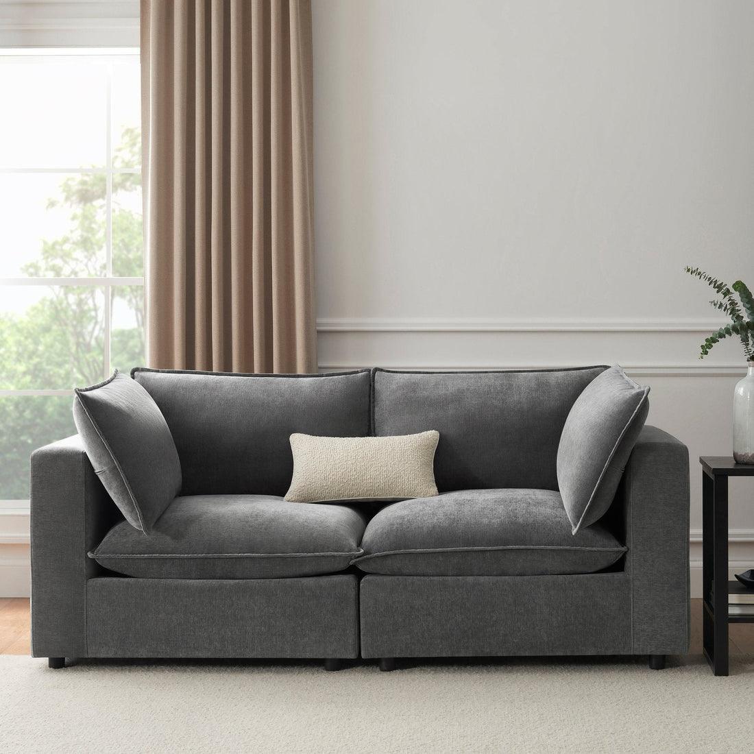 Verona Sofa | Sheesham Wood & Velvet Fabric