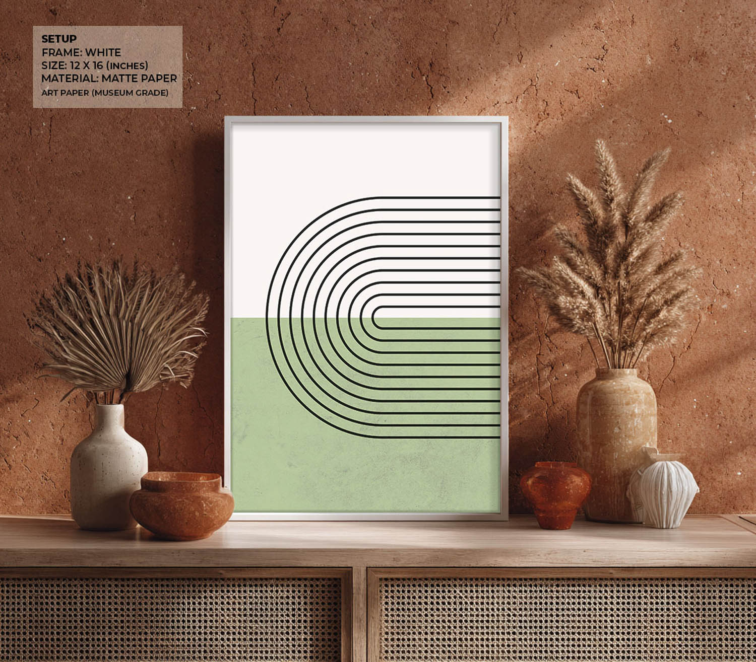 Cerchio Green Wall Painting