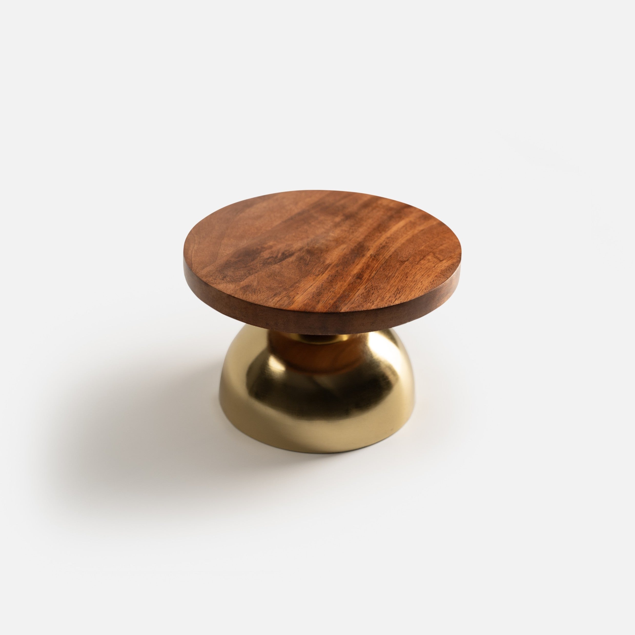 Ora-Uday Wooden Cake Stand with Gold Finish Base
