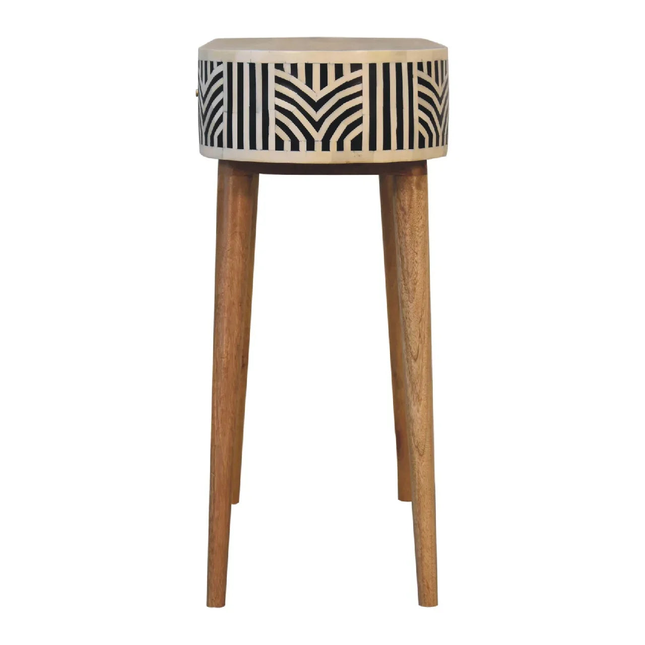 Boho Bone Inlay Console Table | Solid Mango Wood Entryway Table with Drawer
