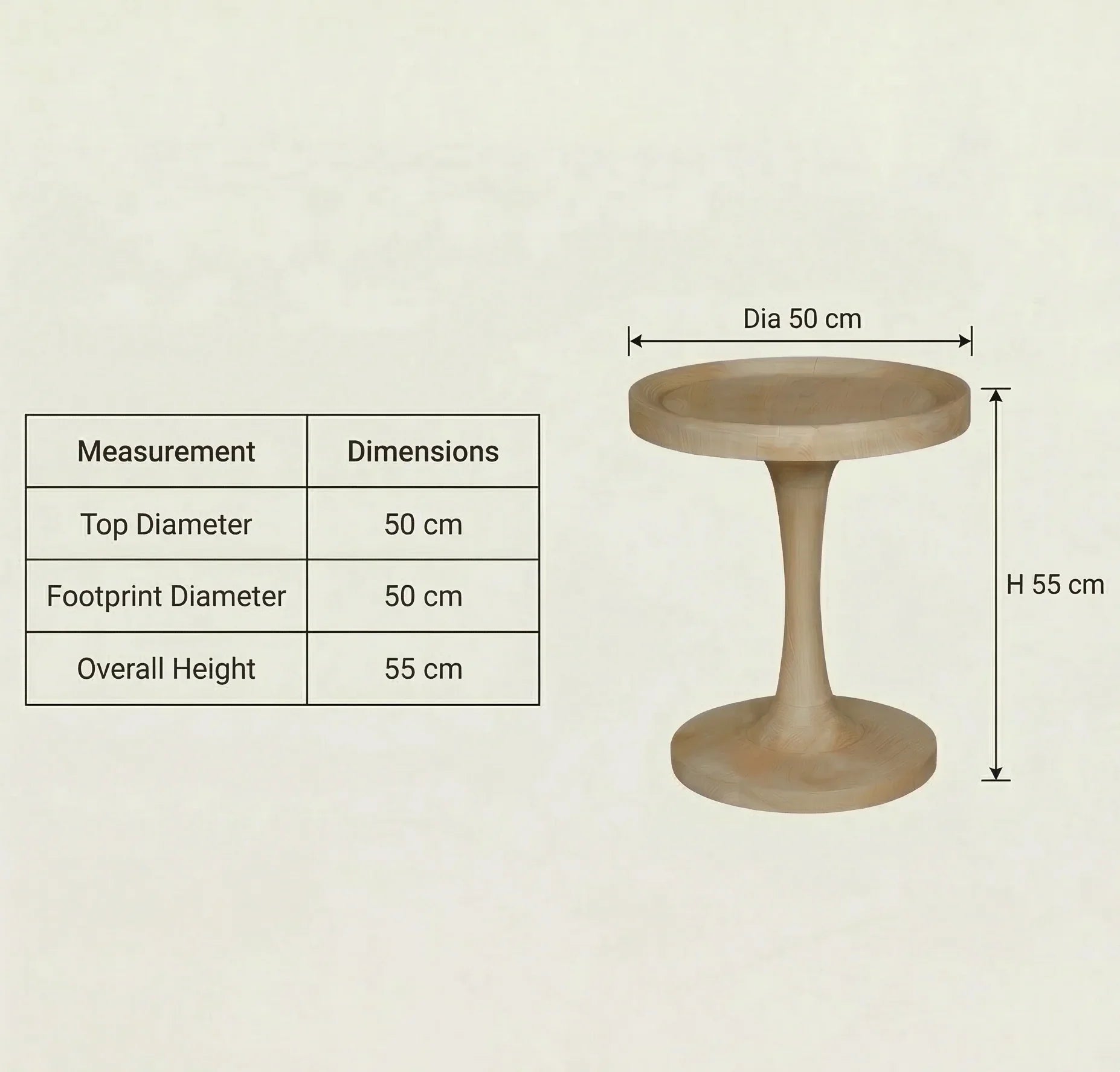 Lunara Side Table | Natural brown