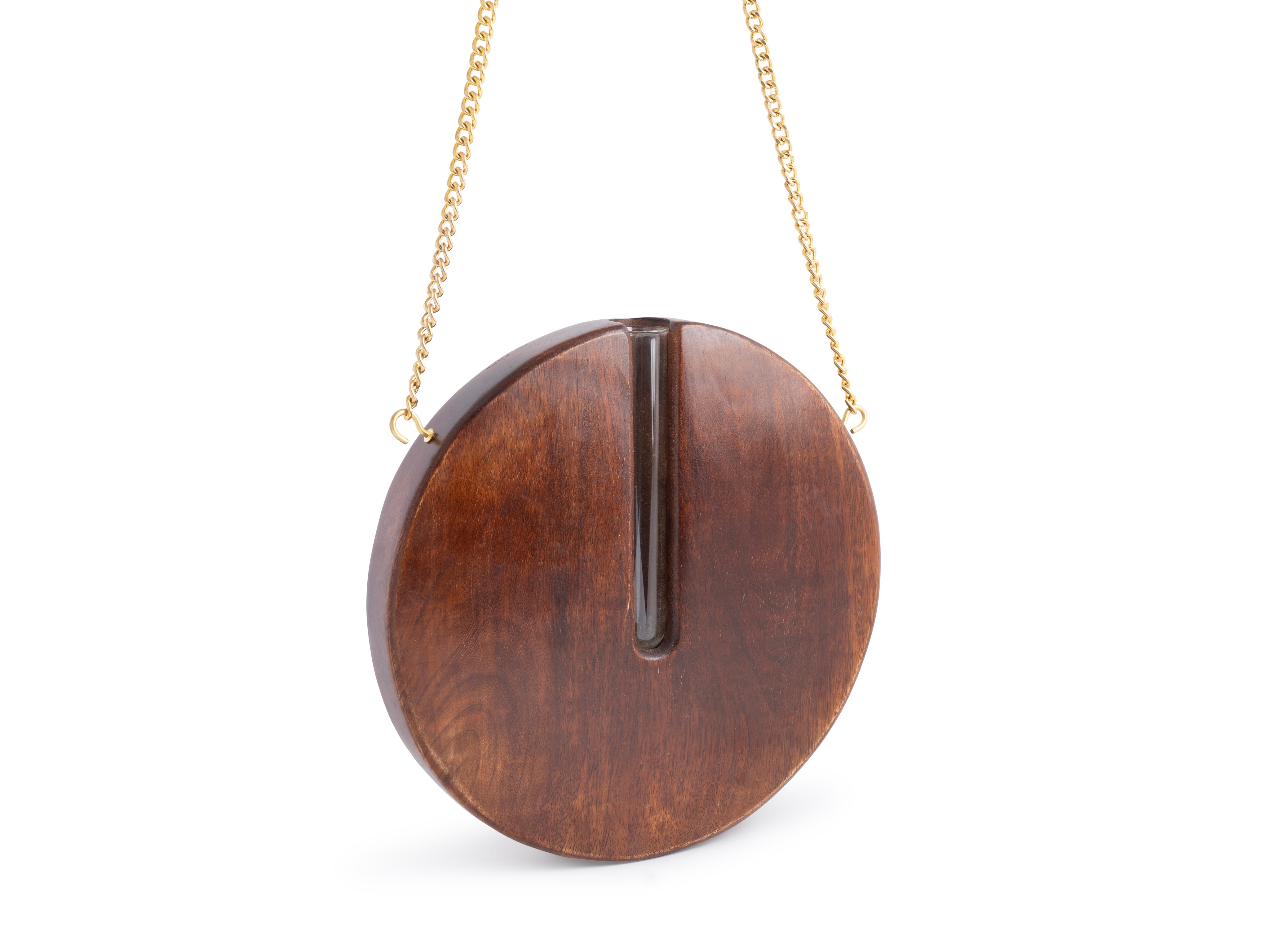 Elegant Wooden Round Hanging Planter