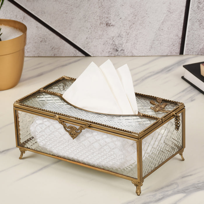 Diamond Cut Crystal Tissue Box