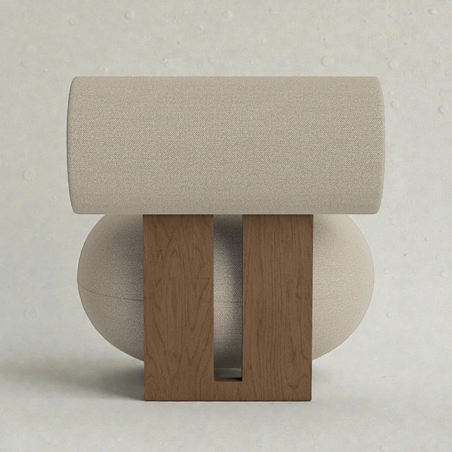 Hallow Solid Teak Wood Chair | Fabric Upholstery Arm Chair