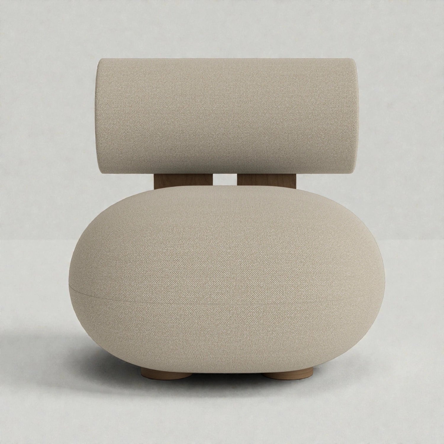 Hallow Solid Teak Wood Chair | Fabric Upholstery Arm Chair