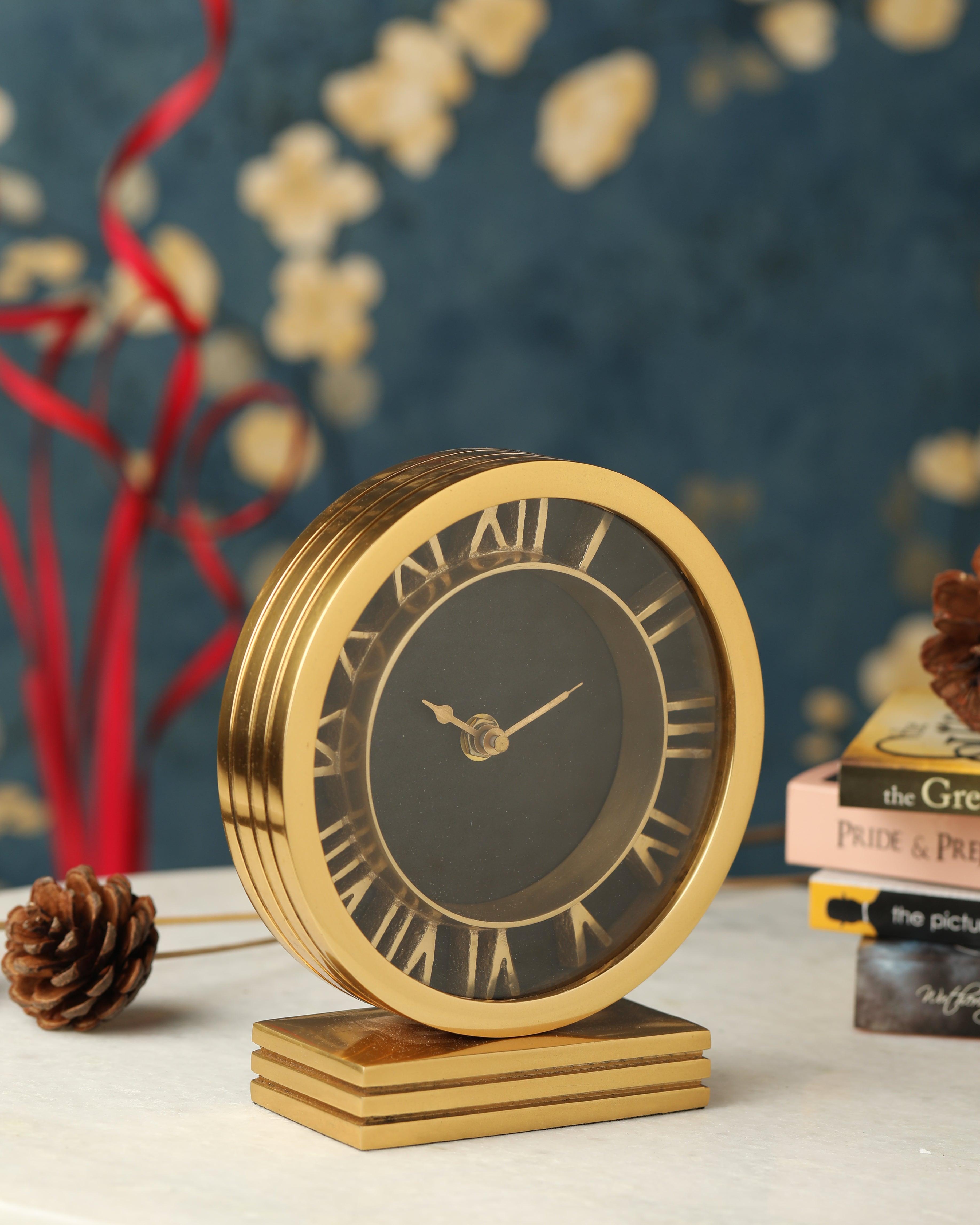 Analog Table Clock | Antique Desk Clock for Office and Home Decor