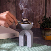 Modern Incense Burner with Ash Tray | Resin Aroma Diffuser for Home Décor