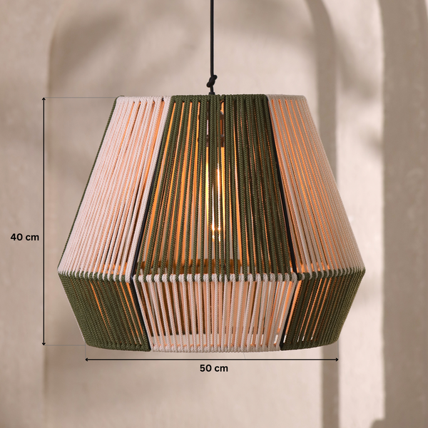 Natura Duo Olive Green And Natural Lamp